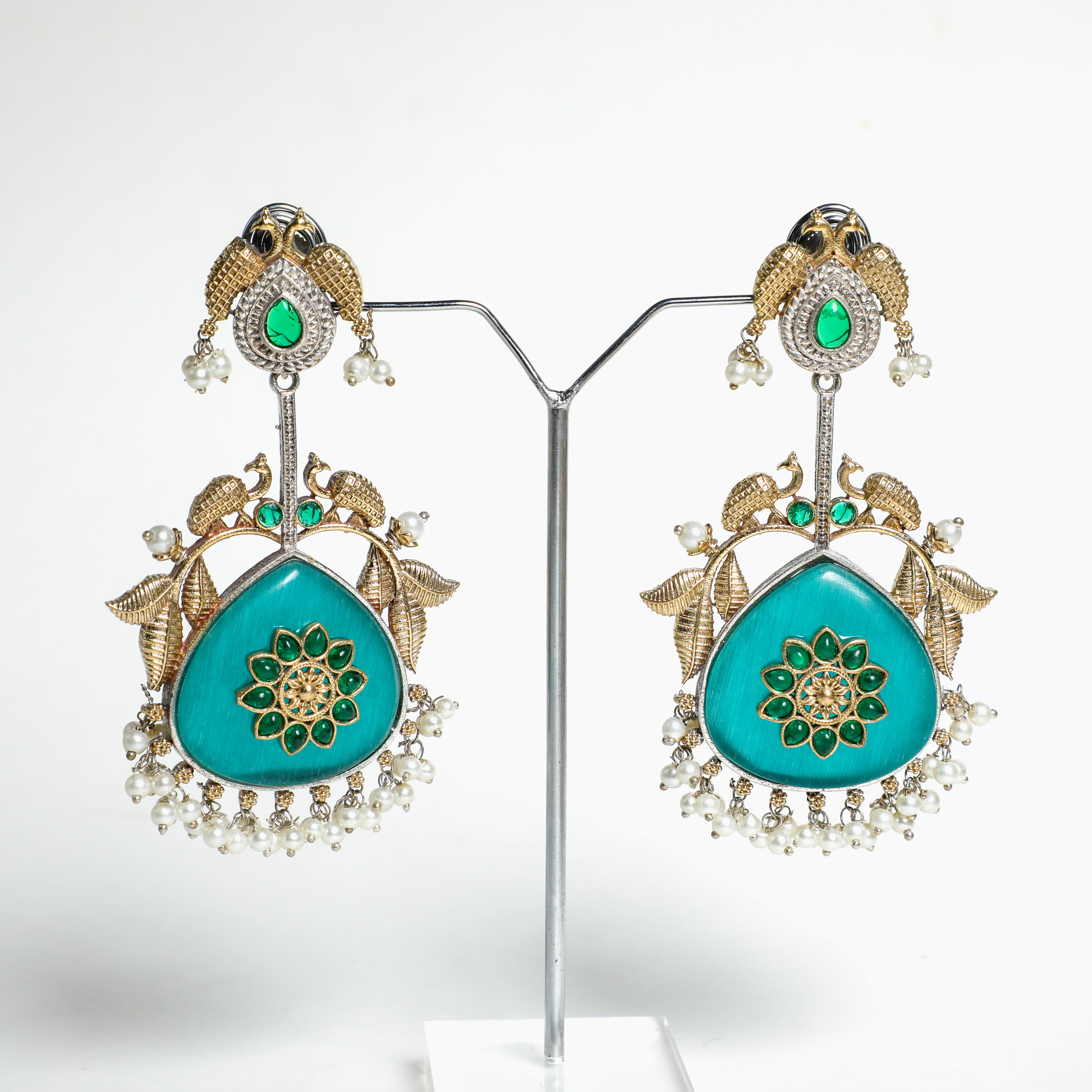 Green Stone Antique Earrings