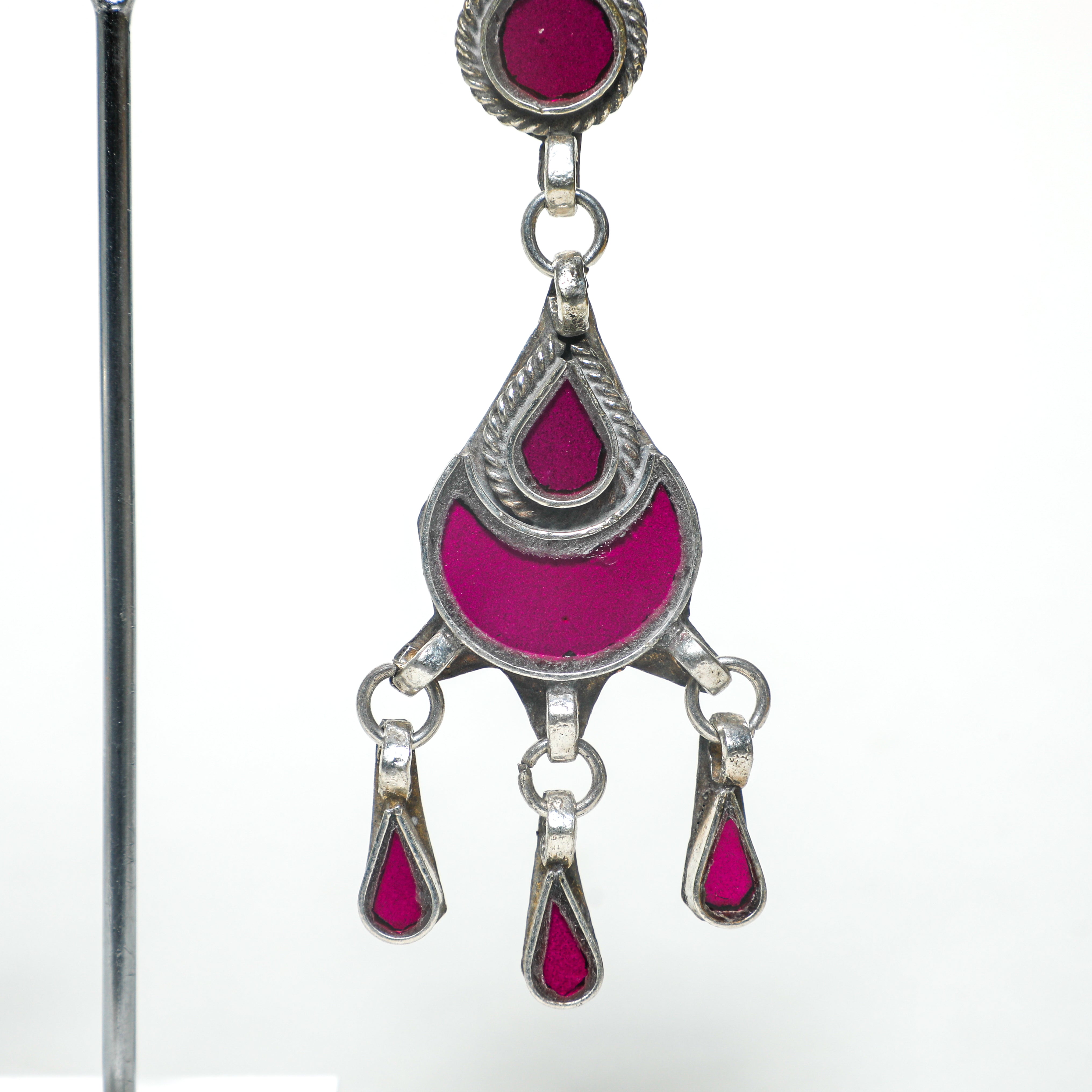Crimson Ghungroo Charm Earrings