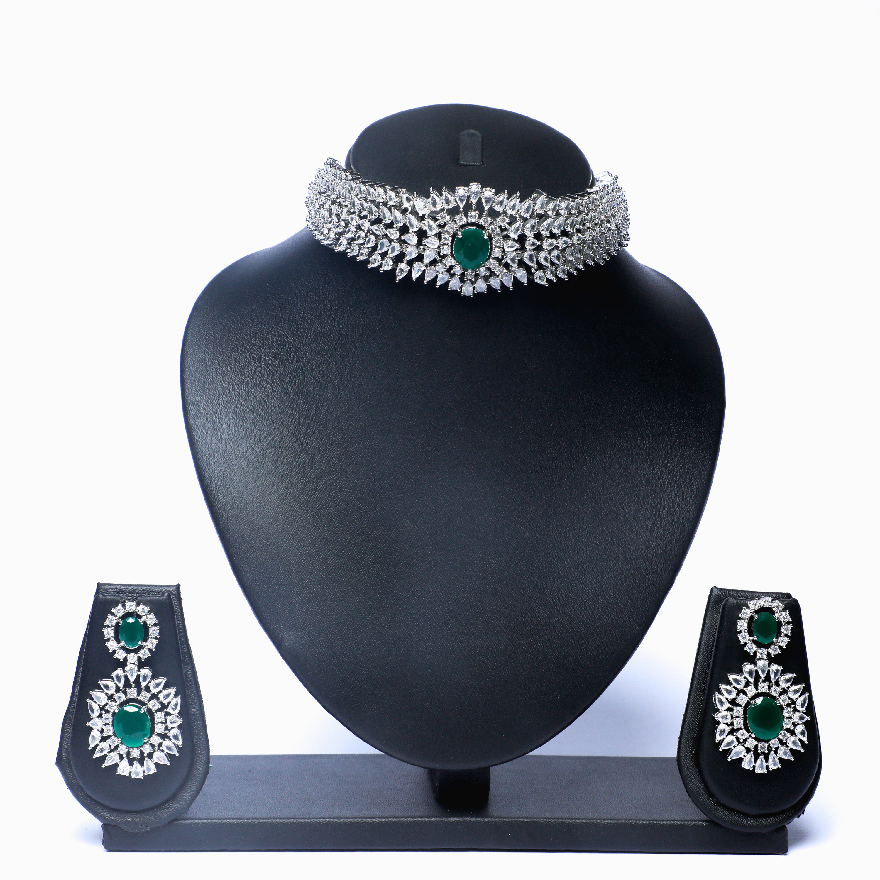 Divine Emerald CZ Choker Set