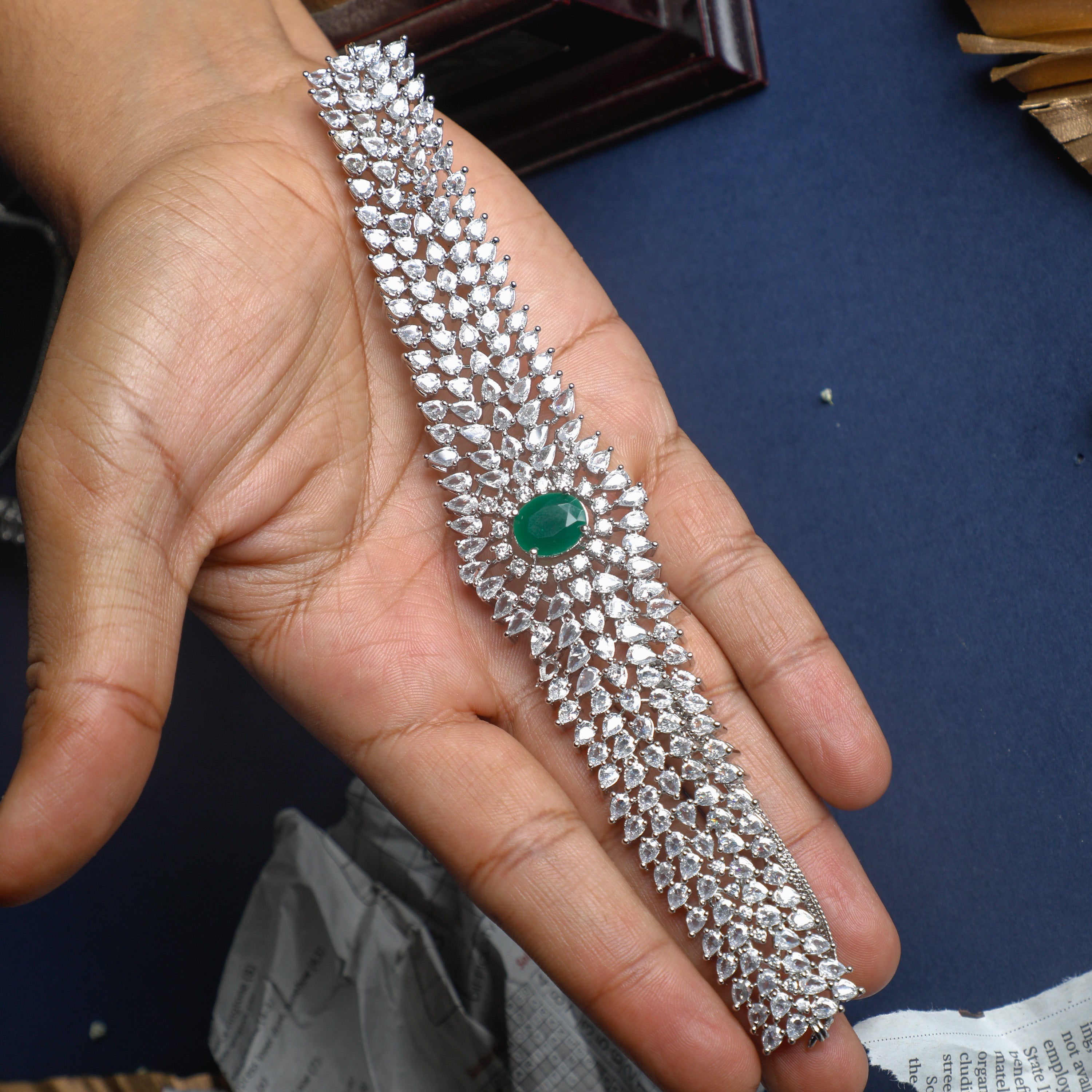 Divine Emerald CZ Choker Set