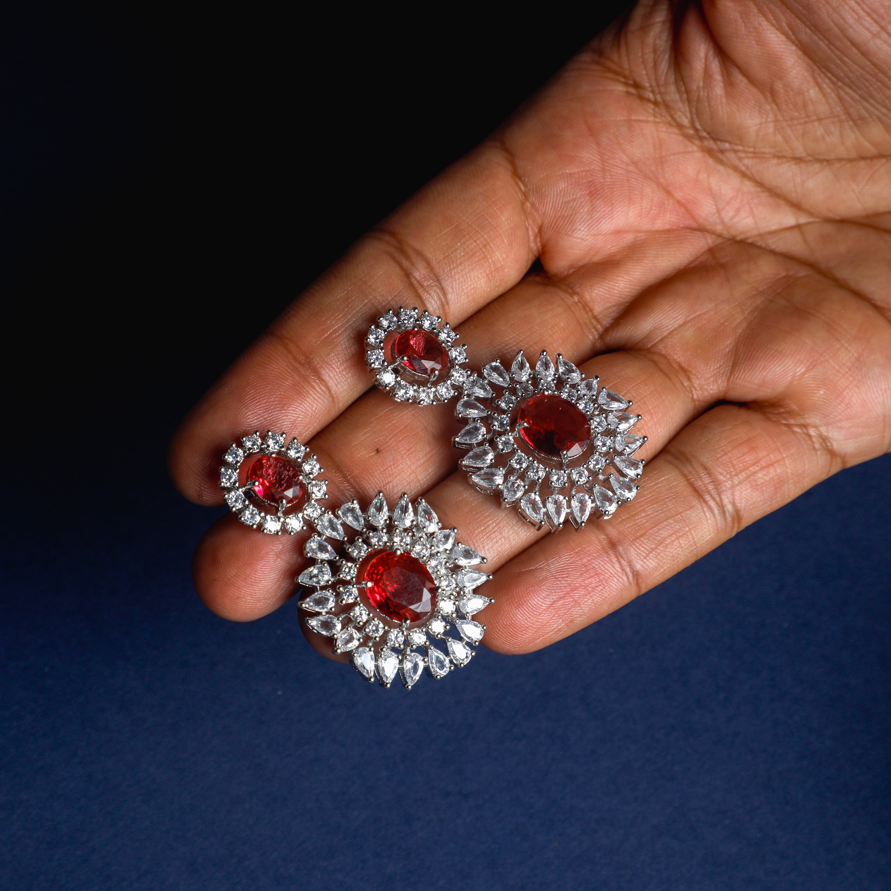 Divine Ruby CZ Choker Set