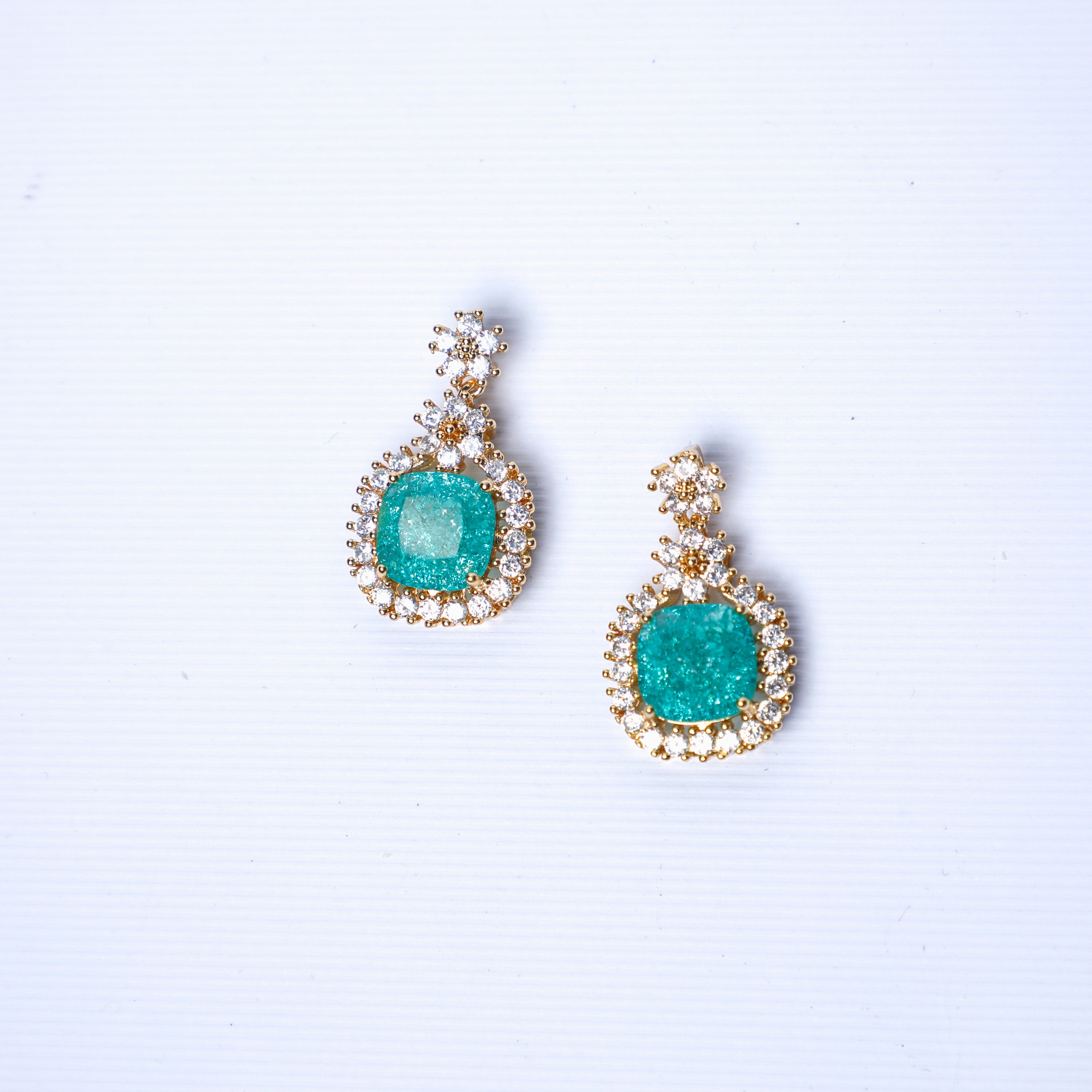 Aqua Diamond Danglers