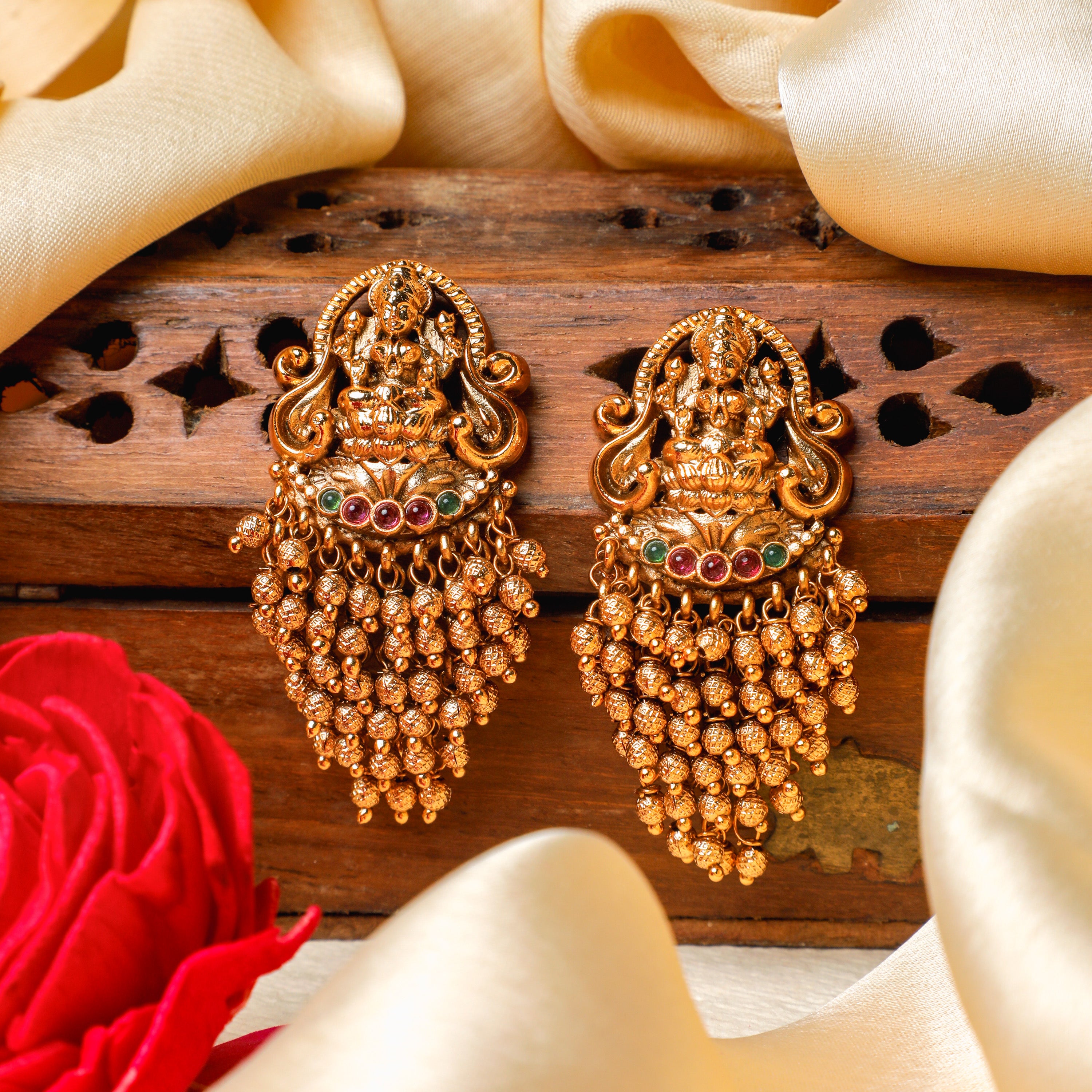 Lakshmi Golden Cascade Earring