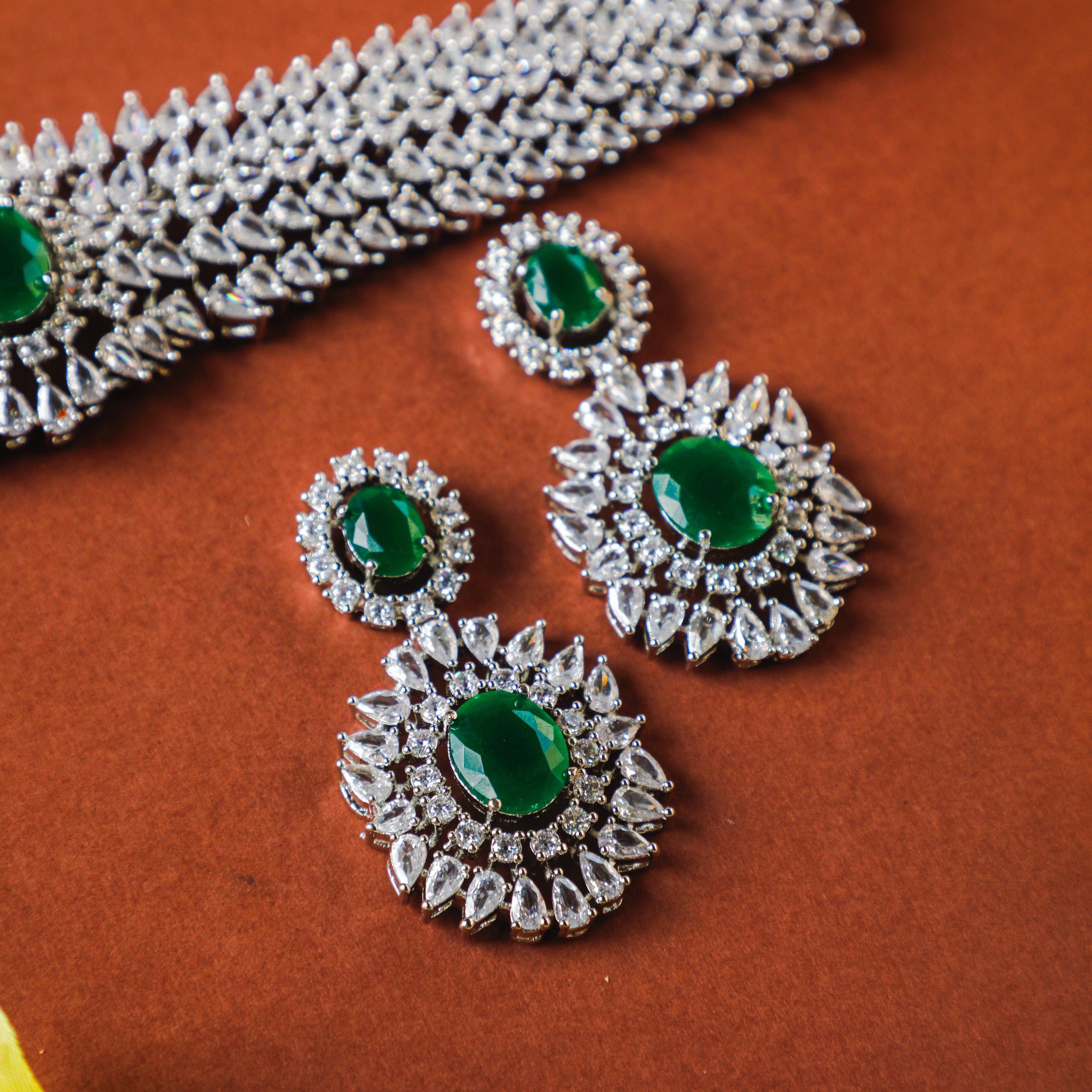 Divine Emerald CZ Choker Set
