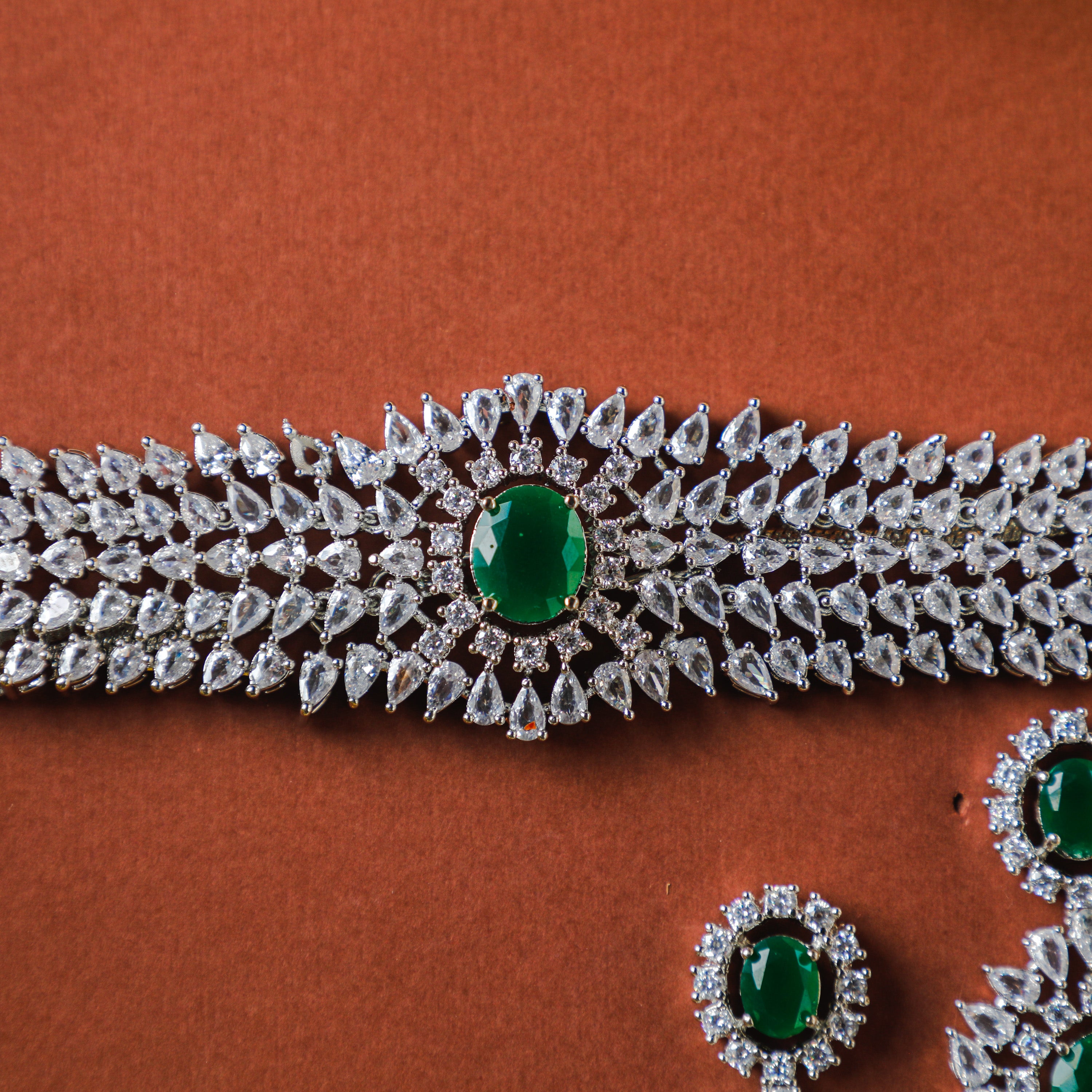 Divine Emerald CZ Choker Set